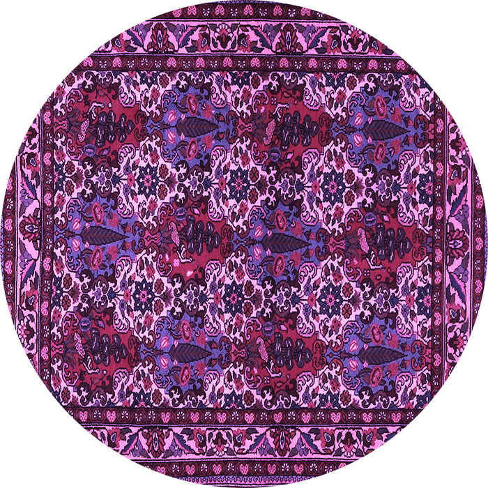 Round Persian Purple Traditional Rug, tr2320pur