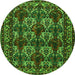 Machine Washable Persian Green Traditional Area Rugs, wshtr2320grn