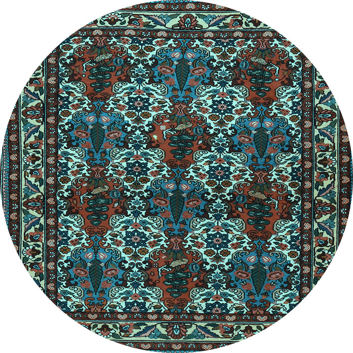 Round Persian Light Blue Traditional Rug, tr2320lblu