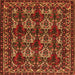 Round Machine Washable Persian Orange Traditional Area Rugs, wshtr2320org