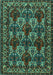 Machine Washable Persian Turquoise Traditional Area Rugs, wshtr2320turq