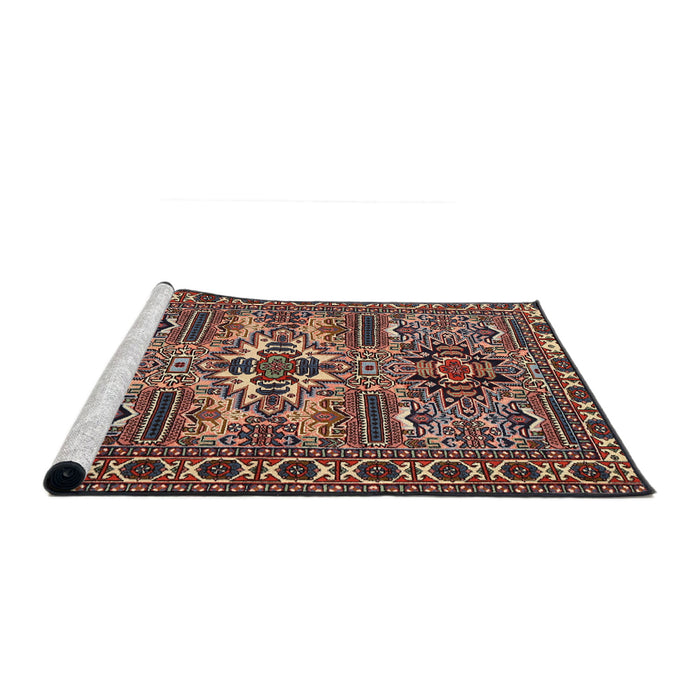 Sideview of Machine Washable Traditional Camel Brown Rug, wshtr2321