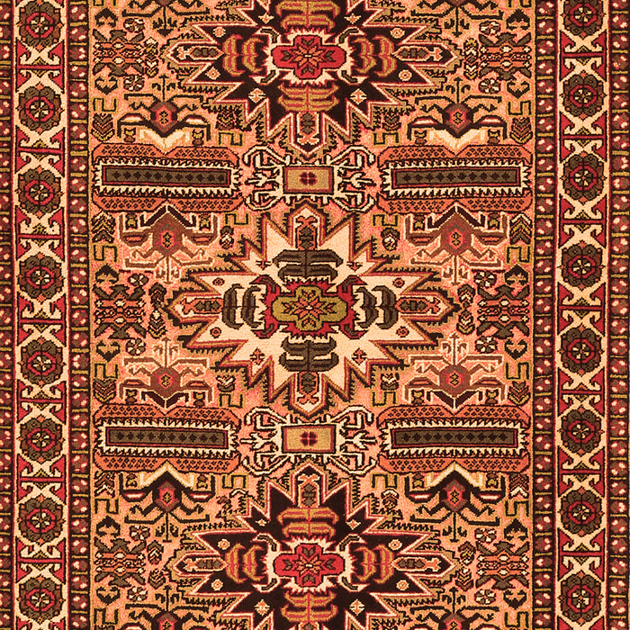 Serging Thickness of Machine Washable Persian Orange Traditional Area Rugs, wshtr2321org