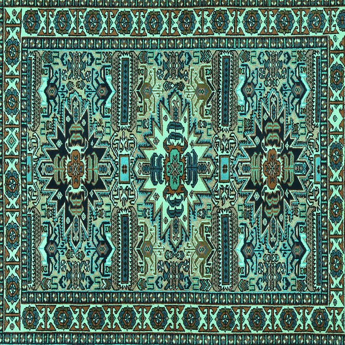 Square Persian Turquoise Traditional Rug, tr2321turq