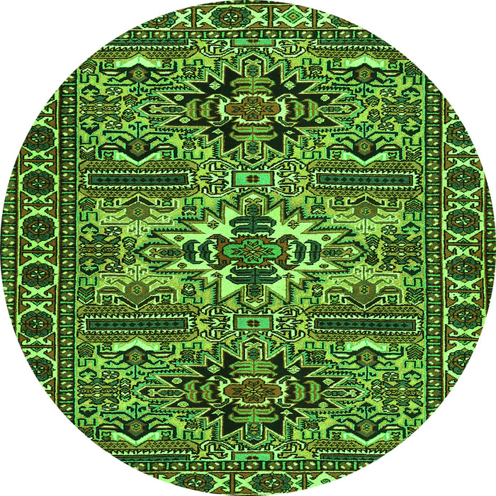 Square Persian Green Traditional Rug, tr2321grn