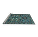 Sideview of Machine Washable Persian Light Blue Traditional Rug, wshtr2321lblu