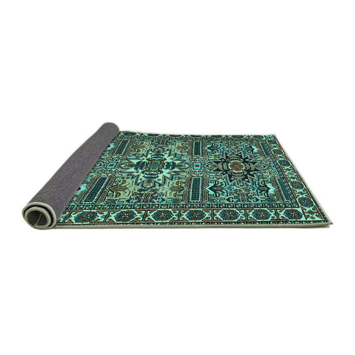Sideview of Persian Turquoise Traditional Rug, tr2321turq