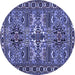 Round Persian Blue Traditional Rug, tr2321blu