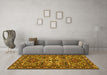 Machine Washable Persian Yellow Traditional Rug in a Living Room, wshtr2321yw