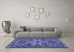 Machine Washable Persian Blue Traditional Rug in a Living Room, wshtr2321blu