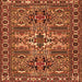 Round Machine Washable Persian Orange Traditional Area Rugs, wshtr2321org