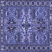 Square Machine Washable Persian Blue Traditional Rug, wshtr2321blu