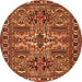 Machine Washable Persian Orange Traditional Area Rugs, wshtr2321org