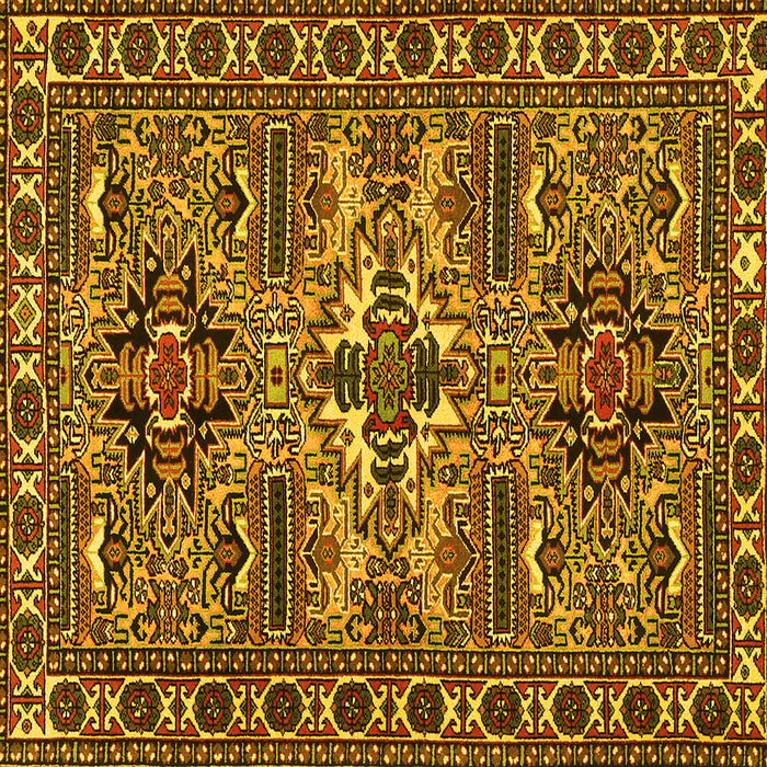 Square Persian Yellow Traditional Rug, tr2321yw