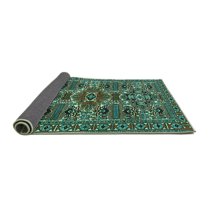 Sideview of Persian Turquoise Traditional Rug, tr2322turq