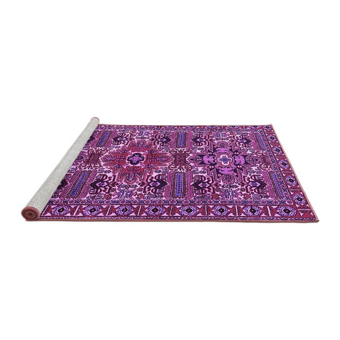Sideview of Machine Washable Persian Purple Traditional Area Rugs, wshtr2322pur