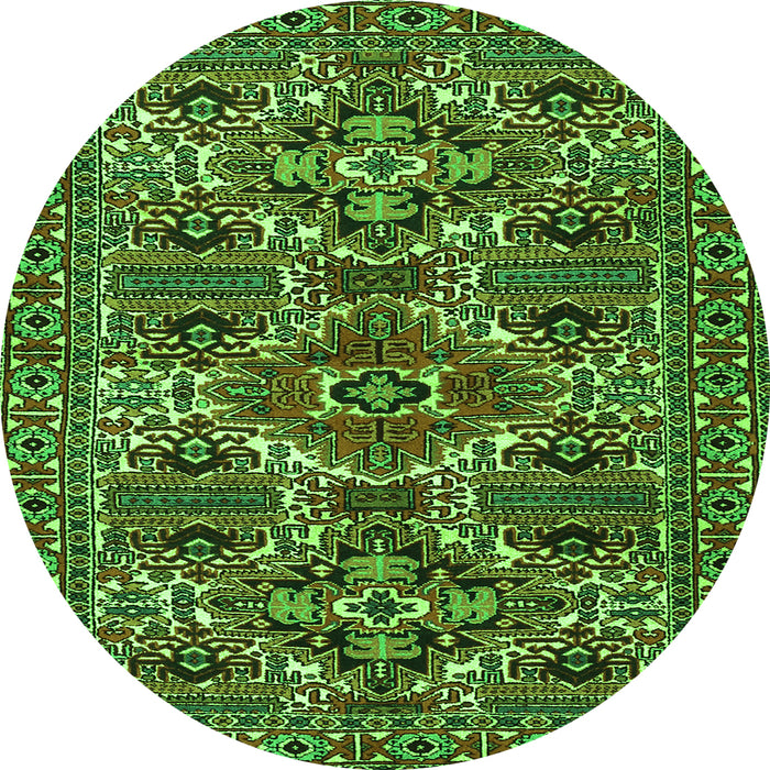 Square Persian Green Traditional Rug, tr2322grn