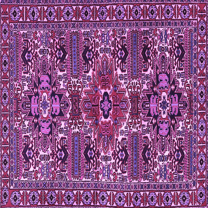 Square Machine Washable Persian Purple Traditional Area Rugs, wshtr2322pur