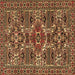 Square Machine Washable Persian Brown Traditional Rug, wshtr2322brn