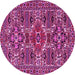 Round Persian Pink Traditional Rug, tr2322pnk