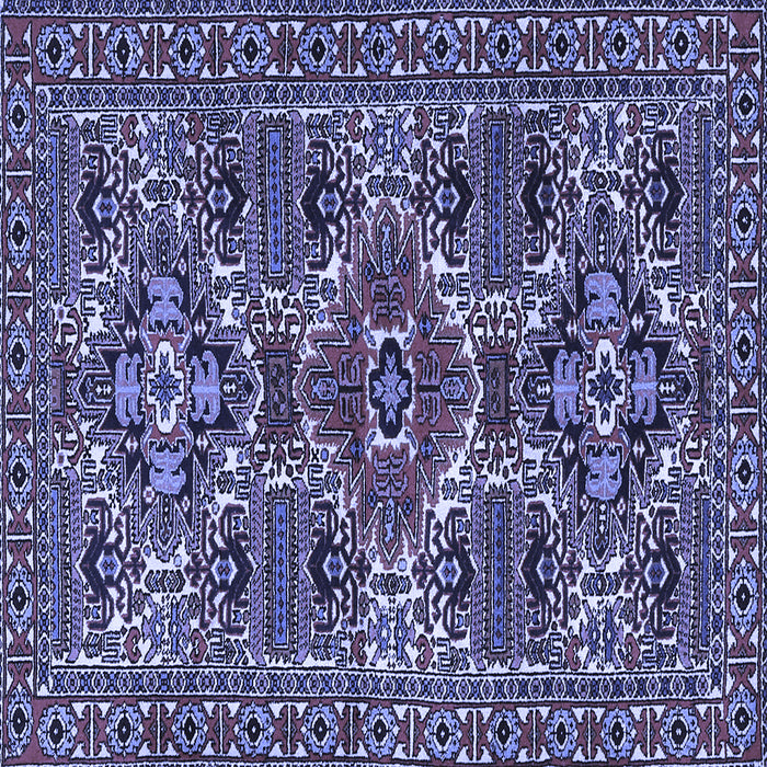 Square Machine Washable Persian Blue Traditional Rug, wshtr2322blu
