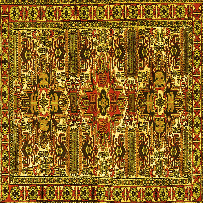Square Persian Yellow Traditional Rug, tr2322yw