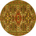 Round Persian Yellow Traditional Rug, tr2322yw