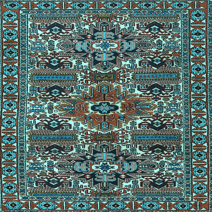 Square Machine Washable Persian Light Blue Traditional Rug, wshtr2322lblu