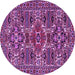 Round Persian Purple Traditional Rug, tr2322pur