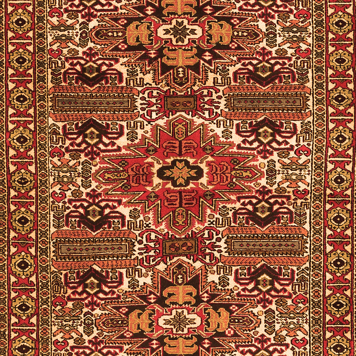 Serging Thickness of Machine Washable Persian Orange Traditional Area Rugs, wshtr2322org