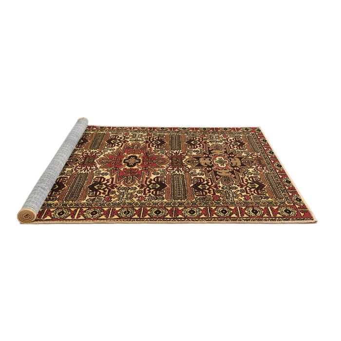 Sideview of Machine Washable Persian Brown Traditional Rug, wshtr2322brn