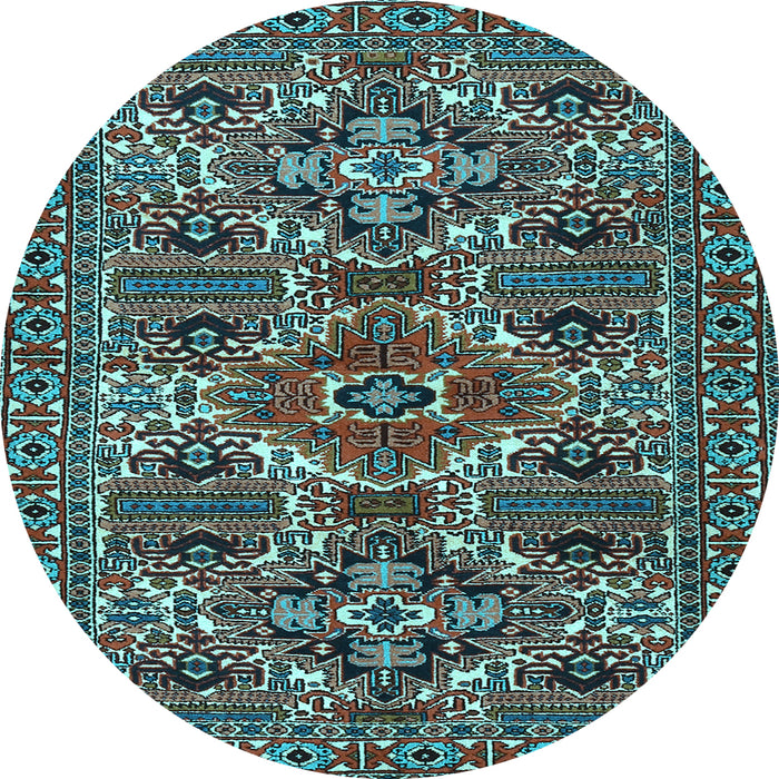 Round Persian Light Blue Traditional Rug, tr2322lblu