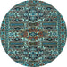 Round Persian Light Blue Traditional Rug, tr2322lblu