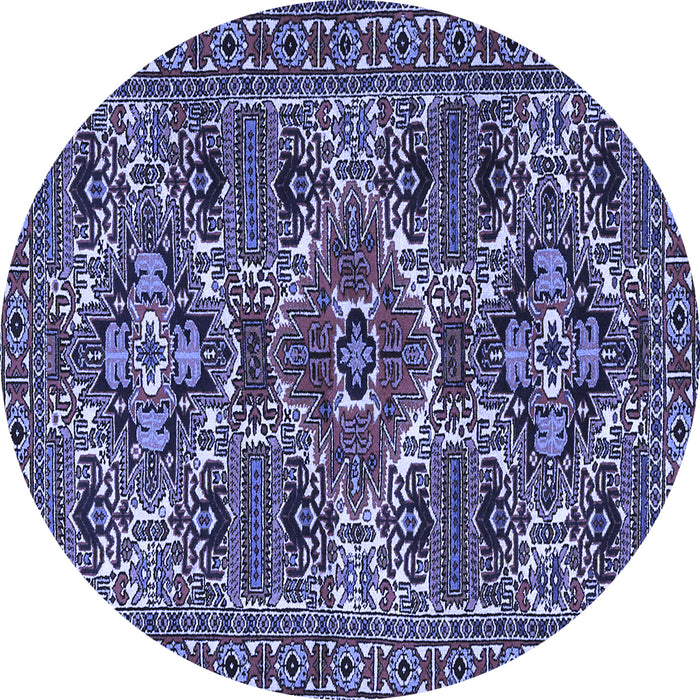 Round Persian Blue Traditional Rug, tr2322blu