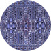 Round Persian Blue Traditional Rug, tr2322blu