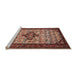 Sideview of Machine Washable Traditional Saffron Red Rug, wshtr2323