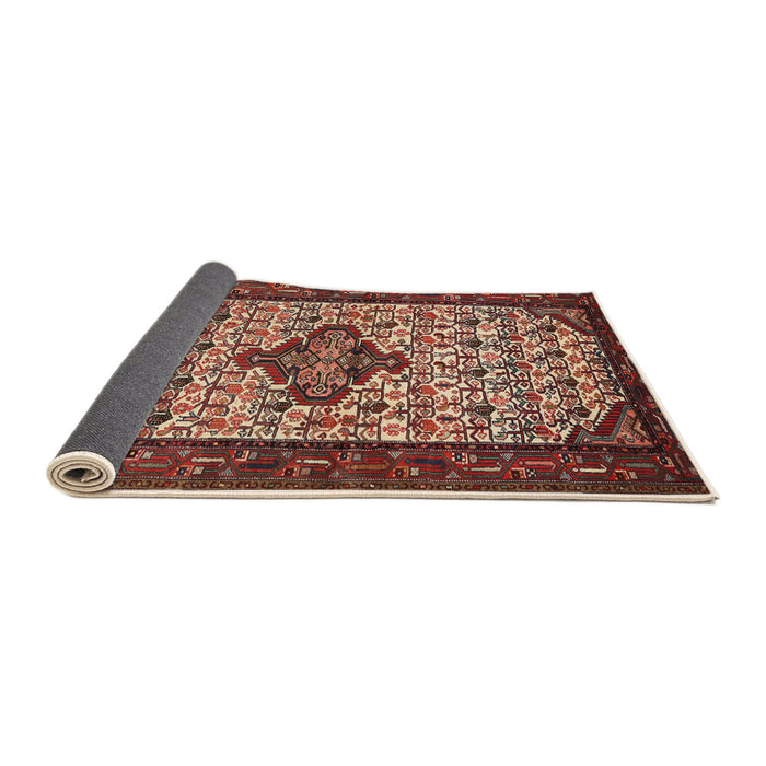 Sideview of Traditional Saffron Red Persian Rug, tr2323