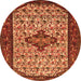 Machine Washable Persian Orange Traditional Area Rugs, wshtr2323org