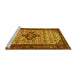 Sideview of Machine Washable Persian Yellow Traditional Rug, wshtr2323yw