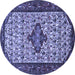 Round Persian Blue Traditional Rug, tr2323blu