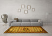 Machine Washable Persian Yellow Traditional Rug in a Living Room, wshtr2323yw