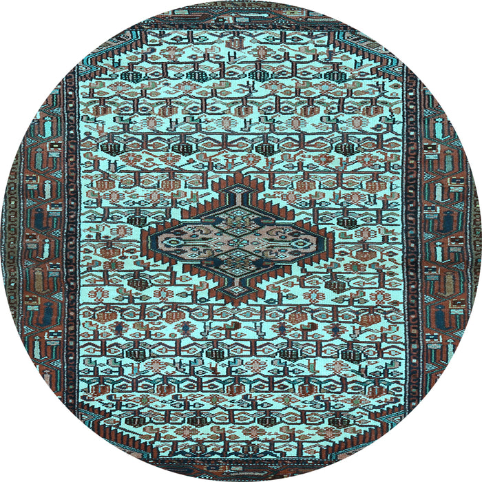 Round Persian Light Blue Traditional Rug, tr2323lblu