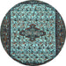 Round Persian Light Blue Traditional Rug, tr2323lblu