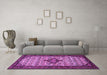 Machine Washable Persian Purple Traditional Area Rugs in a Living Room, wshtr2323pur