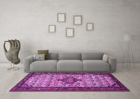 Machine Washable Persian Purple Traditional Rug, wshtr2323pur