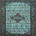 Square Machine Washable Persian Light Blue Traditional Rug, wshtr2323lblu