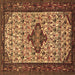 Square Persian Brown Traditional Rug, tr2323brn