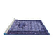 Sideview of Machine Washable Persian Blue Traditional Rug, wshtr2323blu