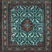 Square Machine Washable Persian Light Blue Traditional Rug, wshtr2324lblu