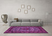 Machine Washable Persian Purple Traditional Area Rugs in a Living Room, wshtr2324pur